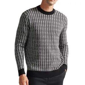 Ted Baker Schie Ogee Jacquard Crewneck Sweater Size 3
